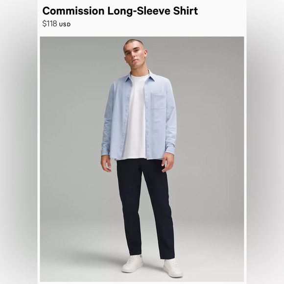 LULULEMON NWT SUPER COMFORTABLE! Men's Med Commission Lng Sleeve dress Shirt - Picture 2 of 10